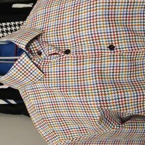 Hawes & Curtis Colorful  Button Down M 100% Cotton Long Sleeve Shirt